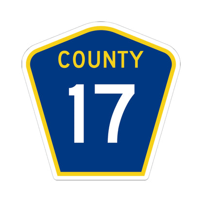 County 17 MN (Minnesota) (Road Sign) STICKER Vinyl Kiss-Cut Decal