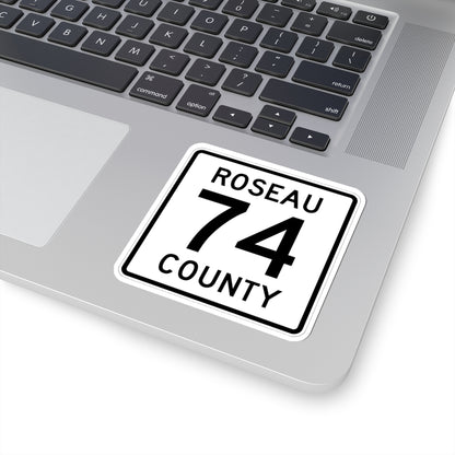 Roseau County Route 74 (Minnesota) (Road Sign) STICKER Vinyl Kiss-Cut Decal