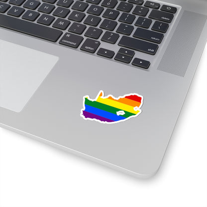 LGBT flag map of South Africa (South Africa) STICKER Vinyl Kiss-Cut Decal