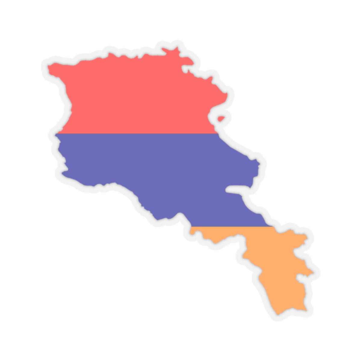 Flag map of Armenia new (Armenia) STICKER Vinyl Kiss-Cut Decal