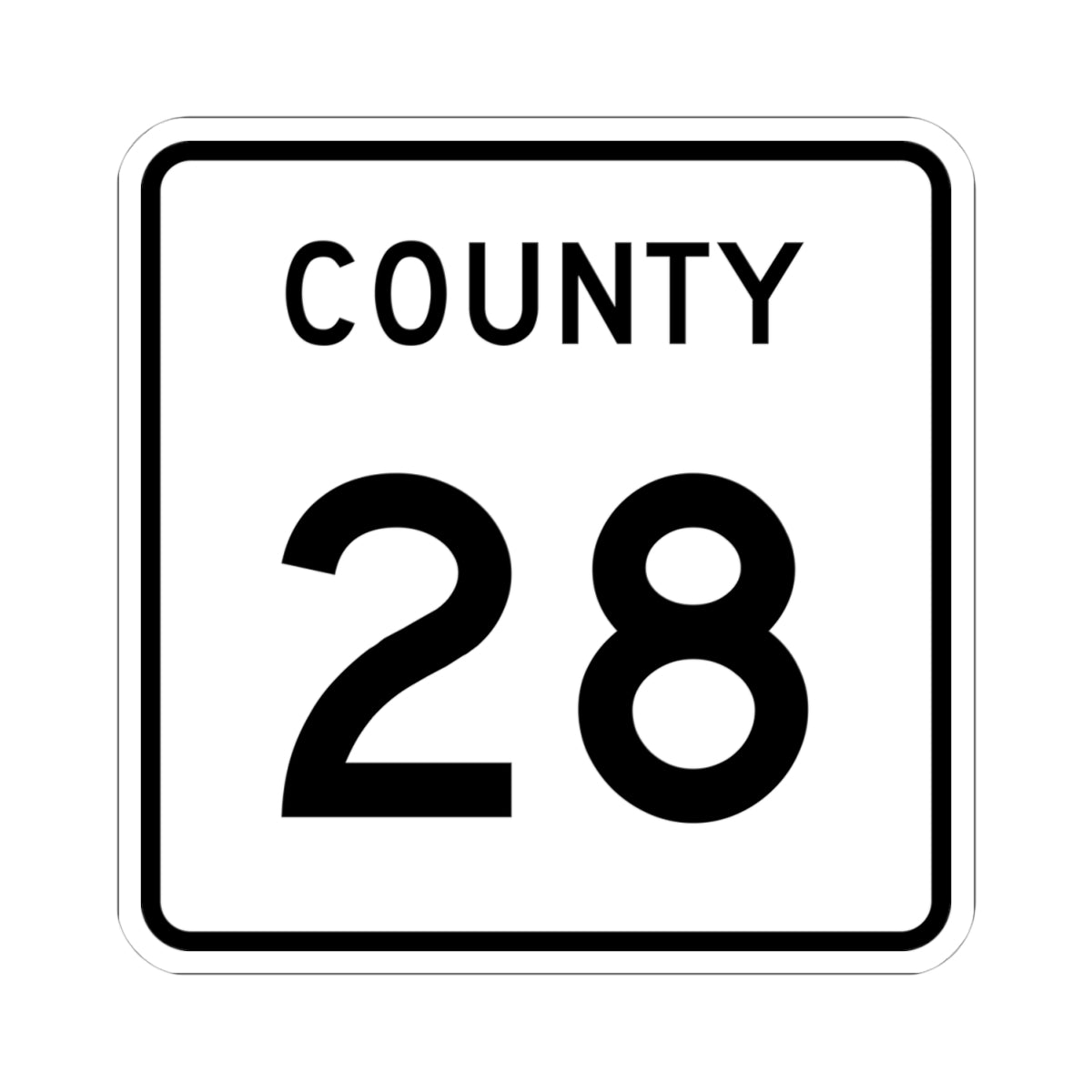 County 28 square (Minnesota) (Road Sign) STICKER Vinyl Kiss-Cut Decal