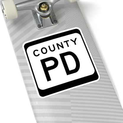 WIS County PD (Wisconsin) (Road Sign) STICKER Vinyl Kiss-Cut Decal