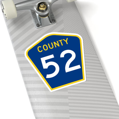 County 52 MN (Minnesota) (Road Sign) STICKER Vinyl Kiss-Cut Decal