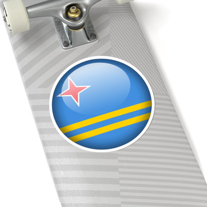 Flag orb Aruba (Netherlands) STICKER Vinyl Kiss-Cut Decal