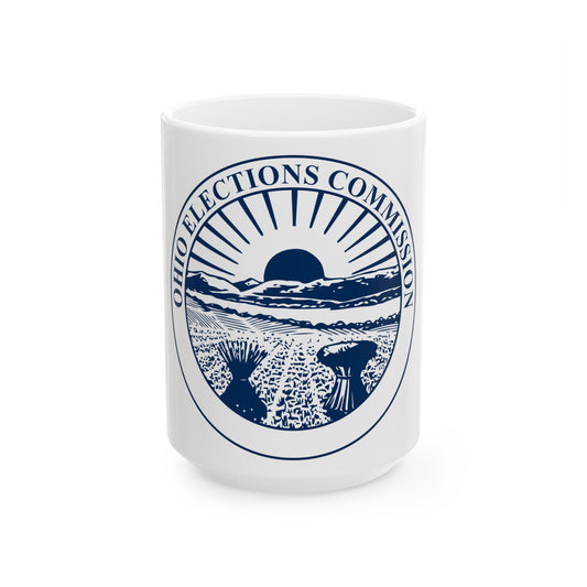 Seal of the Ohio Elections Commission - White Coffee Mug-15oz-The Sticker Space