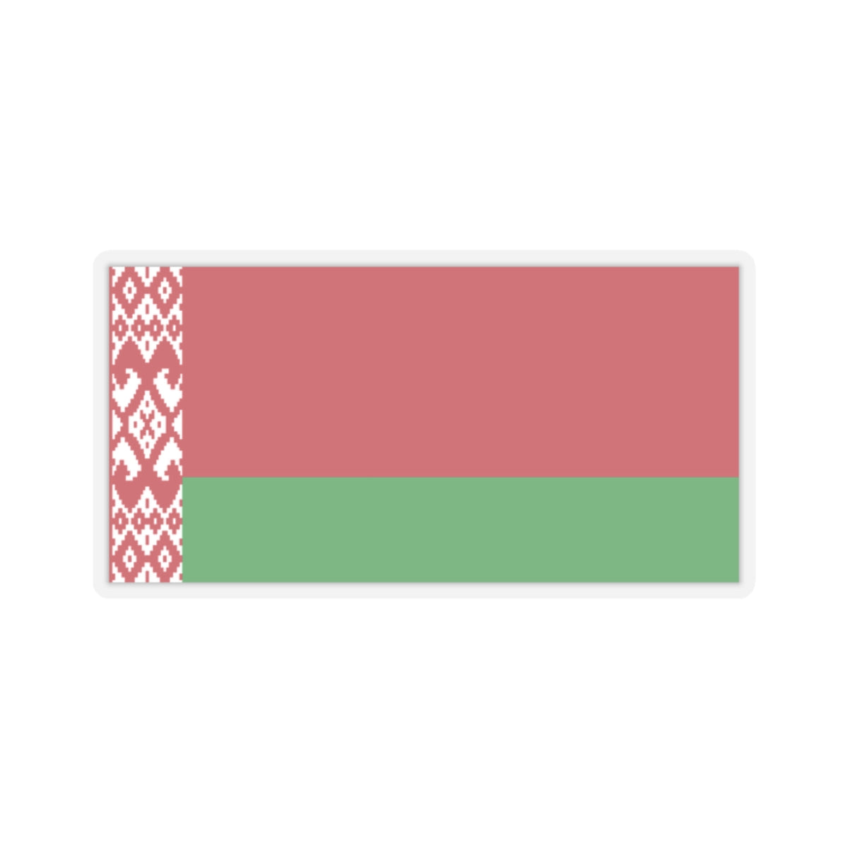 Belarus flag on law (Belarus) STICKER Vinyl Kiss-Cut Decal