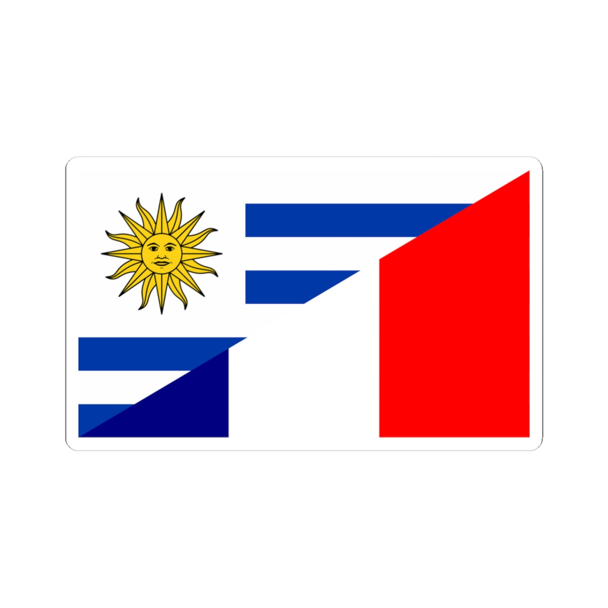 Flag of Uruguay and France (France) STICKER Vinyl Kiss-Cut Decal
