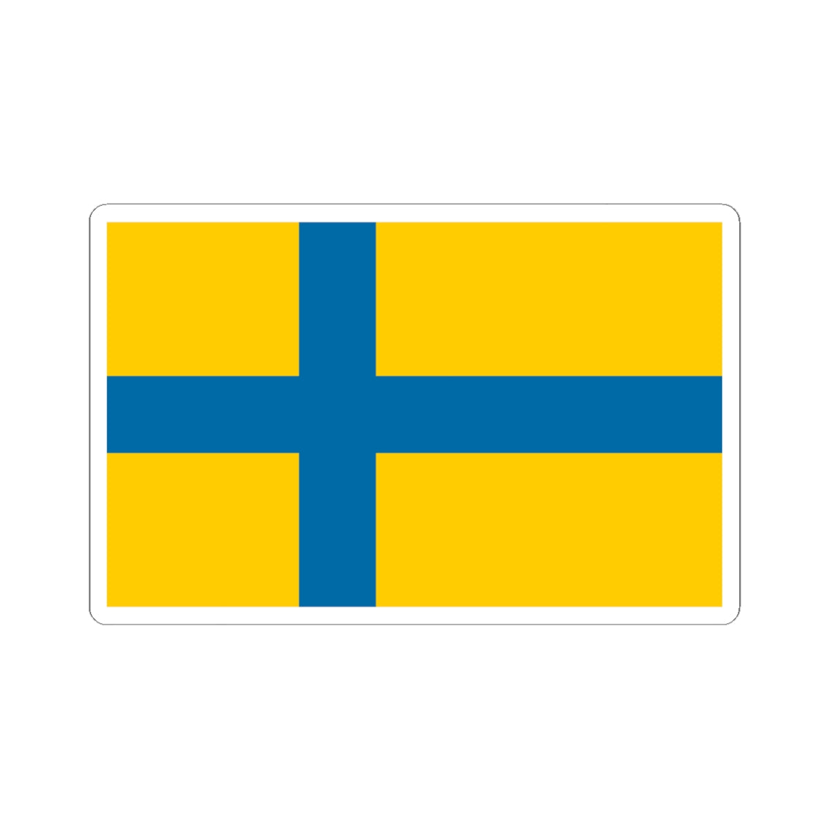 Unofficial flag of Ostergotland (Sweden) STICKER Vinyl Kiss-Cut Decal