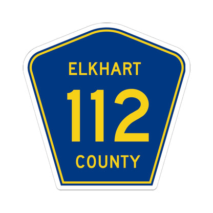 Elkhart County Road 112 IN (Indiana) (Road Sign) STICKER Vinyl Kiss-Cut Decal
