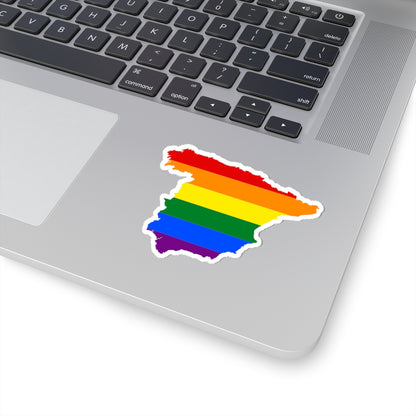 LGBT flag map of Spain (Spain) STICKER Vinyl Kiss-Cut Decal