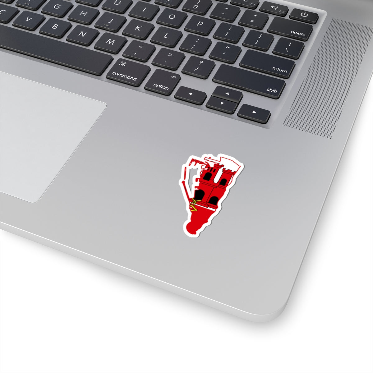 Flag map of Gibraltar (United Kingdom) STICKER Vinyl Kiss-Cut Decal
