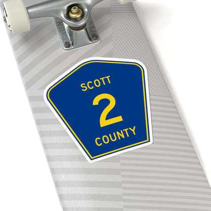 Scott County Route 2 MN (Minnesota) (Road Sign) STICKER Vinyl Kiss-Cut Decal