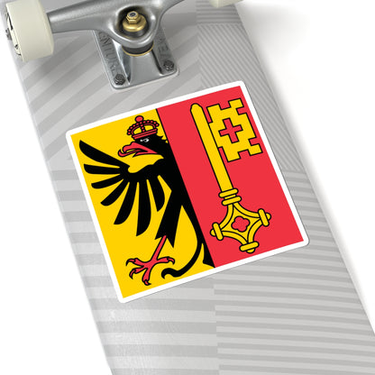 Flag of Canton of Geneva (Switzerland) STICKER Vinyl Kiss-Cut Decal