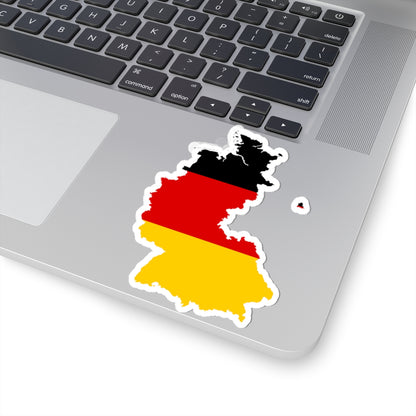 Flag-map of West Germany 1949-1990 (Germany) STICKER Vinyl Kiss-Cut Decal