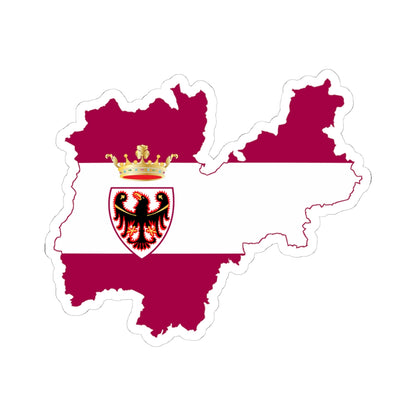 Flag map of the Province of Trento (Italy) STICKER Vinyl Kiss-Cut Decal