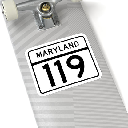 MD Route 119 (Maryland) (Road Sign) STICKER Vinyl Kiss-Cut Decal