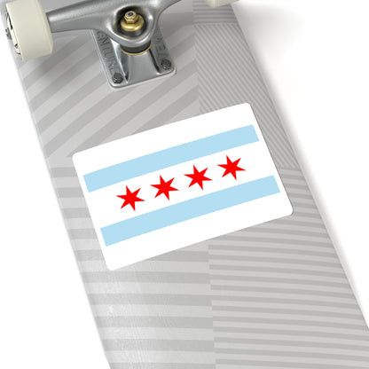 Flag of Chicago, Illinois - STICKER Vinyl Kiss-Cut Decal