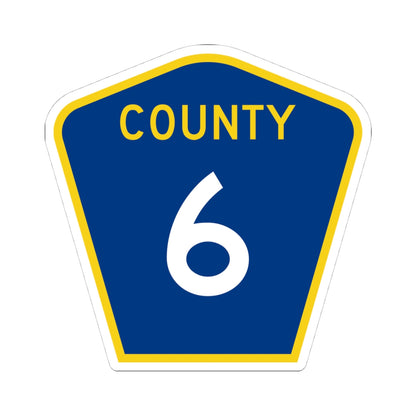 County 6 MN (Minnesota) (Road Sign) STICKER Vinyl Kiss-Cut Decal