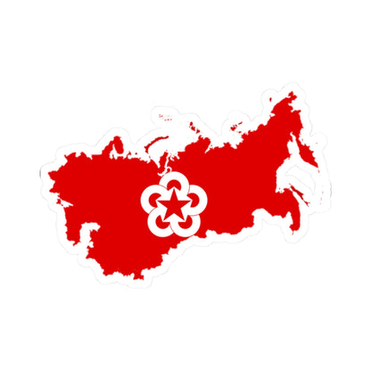 Flag-map of the Soviet Union Comecon (Russia) STICKER Vinyl Kiss-Cut Decal