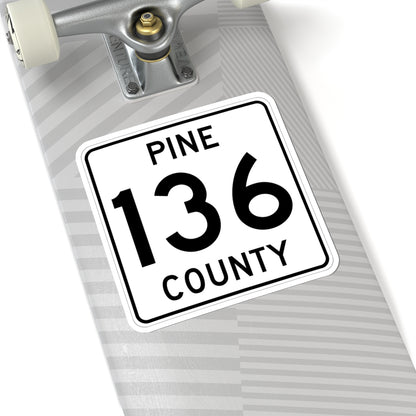 Pine County Route 136 MN (Minnesota) (Road Sign) STICKER Vinyl Kiss-Cut Decal