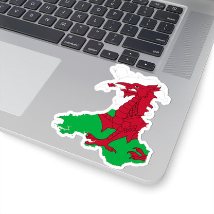 Wales-Flagmap (United Kingdom) STICKER Vinyl Kiss-Cut Decal