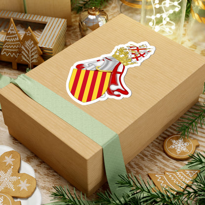 Aragonese Royal Arms with the Crest of the Chivalry of Saint George (Spain) (Coat of Arms) STICKER Vinyl Kiss-Cut Decal