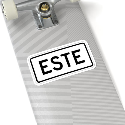 East plate small es (Puerto Rico) (Road Sign) STICKER Vinyl Kiss-Cut Decal