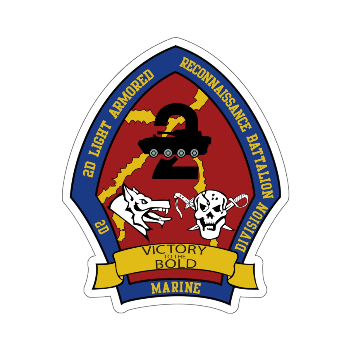 2nd Light Armored Recon Battalion 2nd Marines (USMC) STICKER Vinyl Kiss-Cut Decal