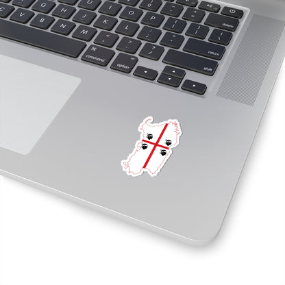 Flag map of Sardinia (Italy) STICKER Vinyl Kiss-Cut Decal