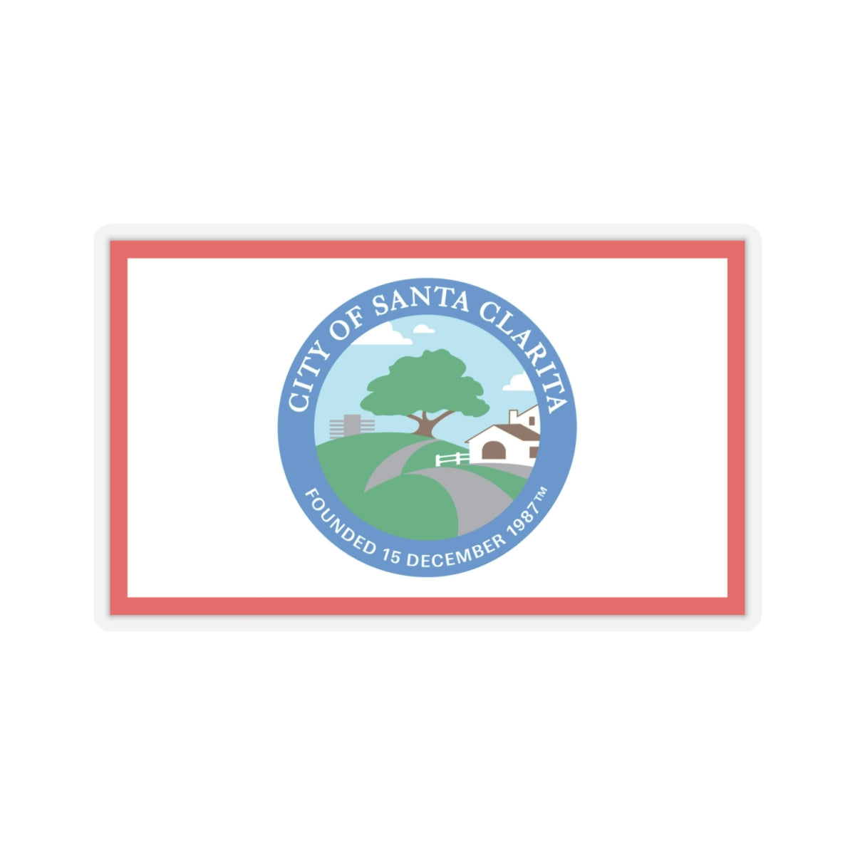 Flag of Santa Clarita, California - STICKER Vinyl Kiss-Cut Decal