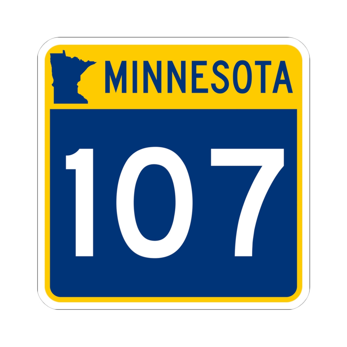 MN-107 (Minnesota) (Road Sign) STICKER Vinyl Kiss-Cut Decal
