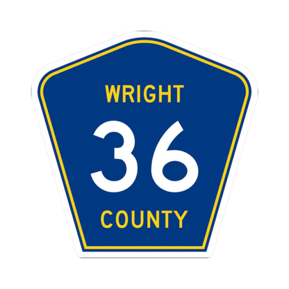 Wright County Route 36 (Minnesota) (Road Sign) STICKER Vinyl Kiss-Cut Decal