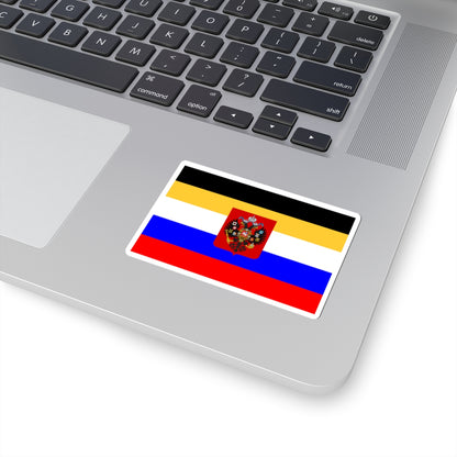 Flag of Russia combined tricolor with Imperial coat of arms (Russia) STICKER Vinyl Kiss-Cut Decal
