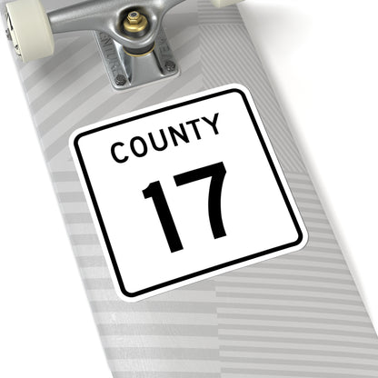 County 17 square (Minnesota) (Road Sign) STICKER Vinyl Kiss-Cut Decal