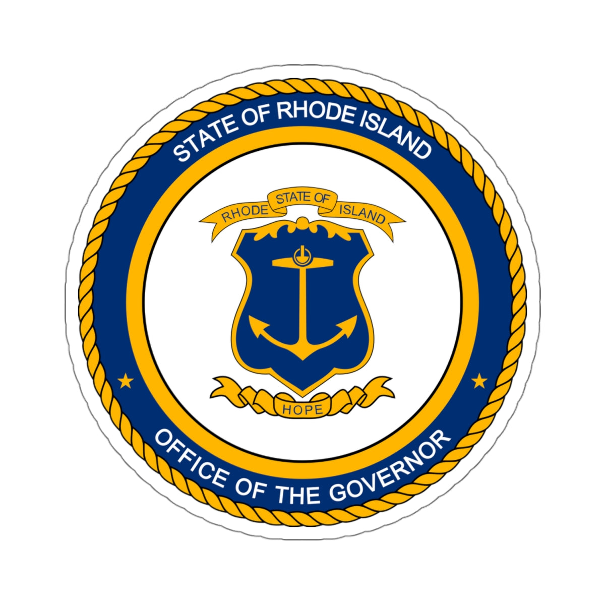 Seal of the Governor of Rhode sland - STICKER Vinyl Kiss-Cut Decal