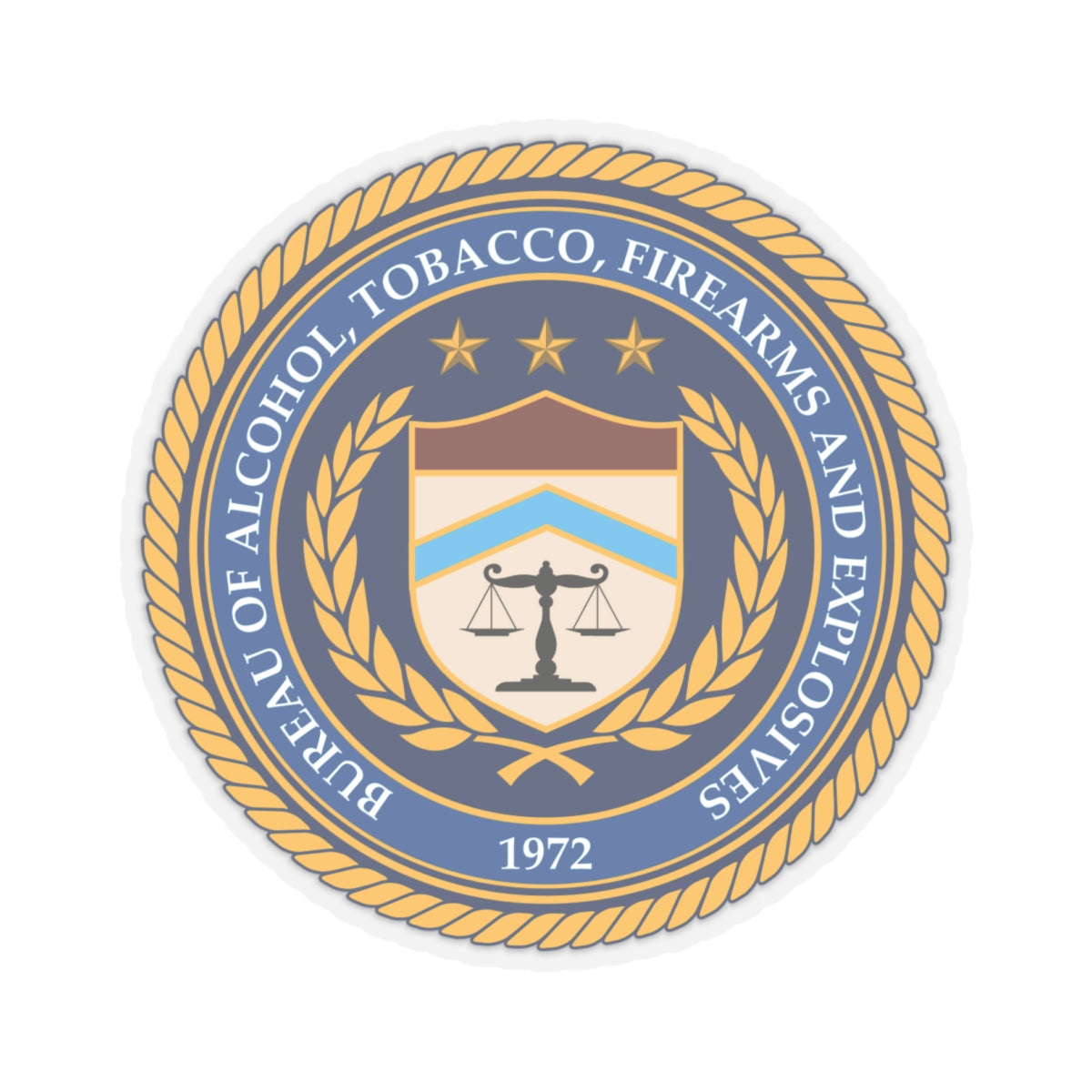 Seal of the Bureau of Alcohol Tobacco Firearms and Explosives - STICKER Vinyl Kiss-Cut Decal