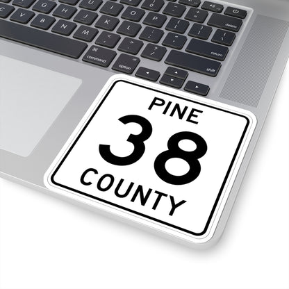 Pine County Route 38 MN (Minnesota) (Road Sign) STICKER Vinyl Kiss-Cut Decal
