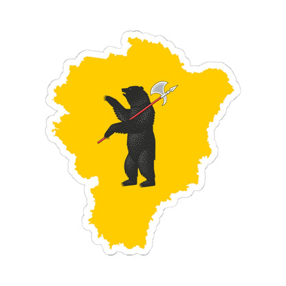 Flag-map of Yaroslavl Oblast (Russia) STICKER Vinyl Kiss-Cut Decal