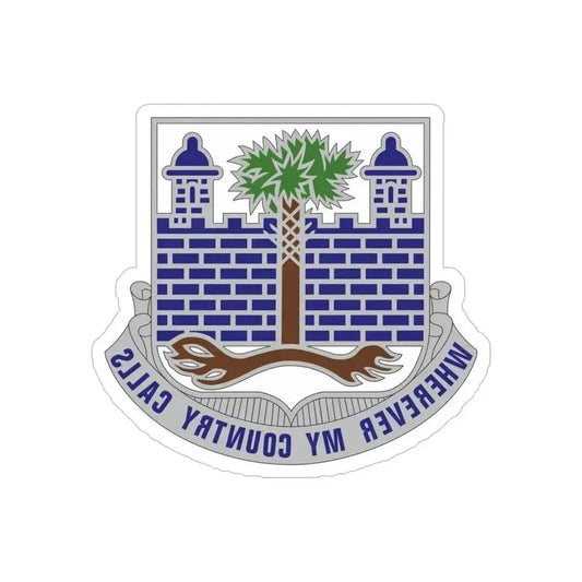 118th Infantry Regiment (U.S. Army) REVERSE PRINT Transparent Die-Cut STICKER 6 Inch Die-Cut Transparent - The Sticker Space