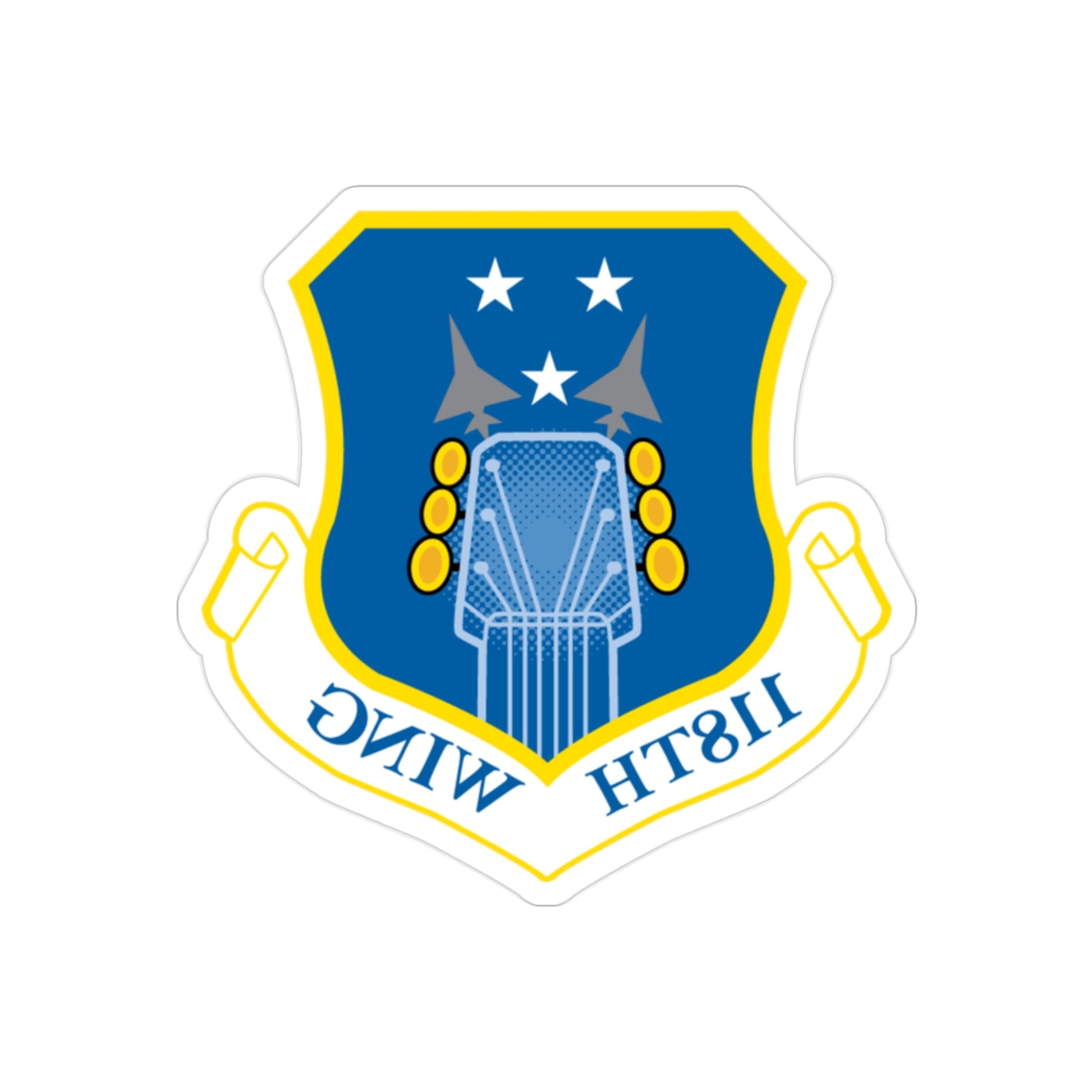 118th Wing ANG (U.S. Air Force) REVERSE PRINT Transparent STICKER-2" × 2"-The Sticker Space