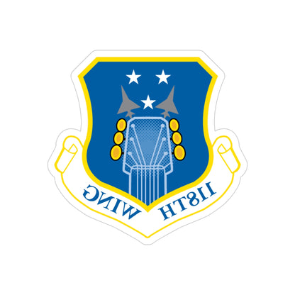 118th Wing ANG (U.S. Air Force) REVERSE PRINT Transparent STICKER-4" × 4"-The Sticker Space