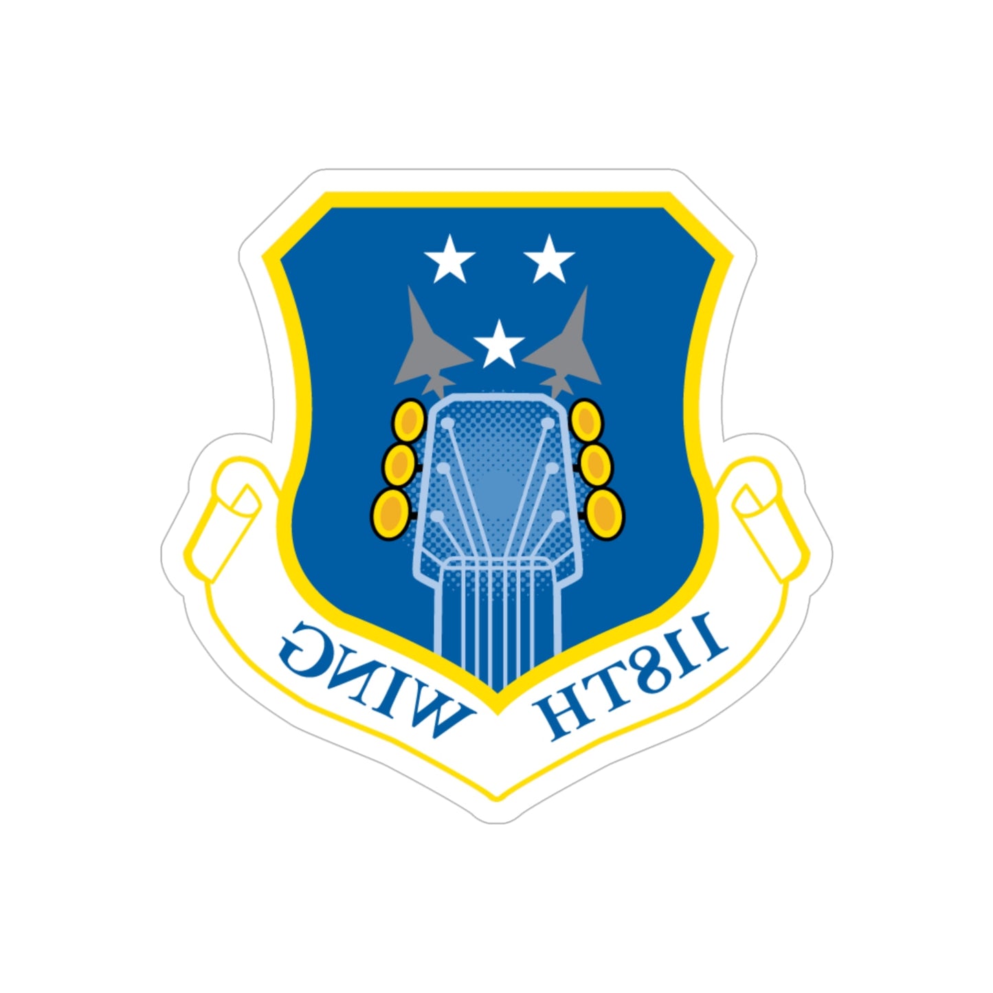 118th Wing ANG (U.S. Air Force) REVERSE PRINT Transparent STICKER-6" × 6"-The Sticker Space