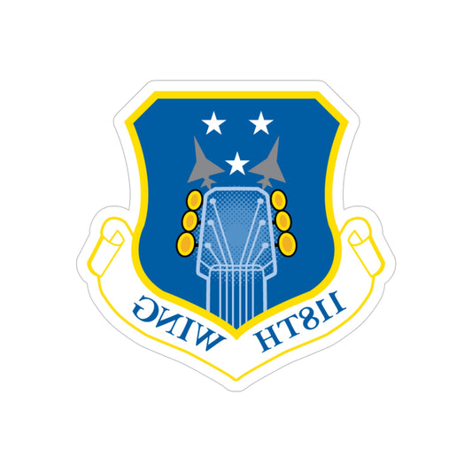 118th Wing ANG (U.S. Air Force) REVERSE PRINT Transparent STICKER-6" × 6"-The Sticker Space