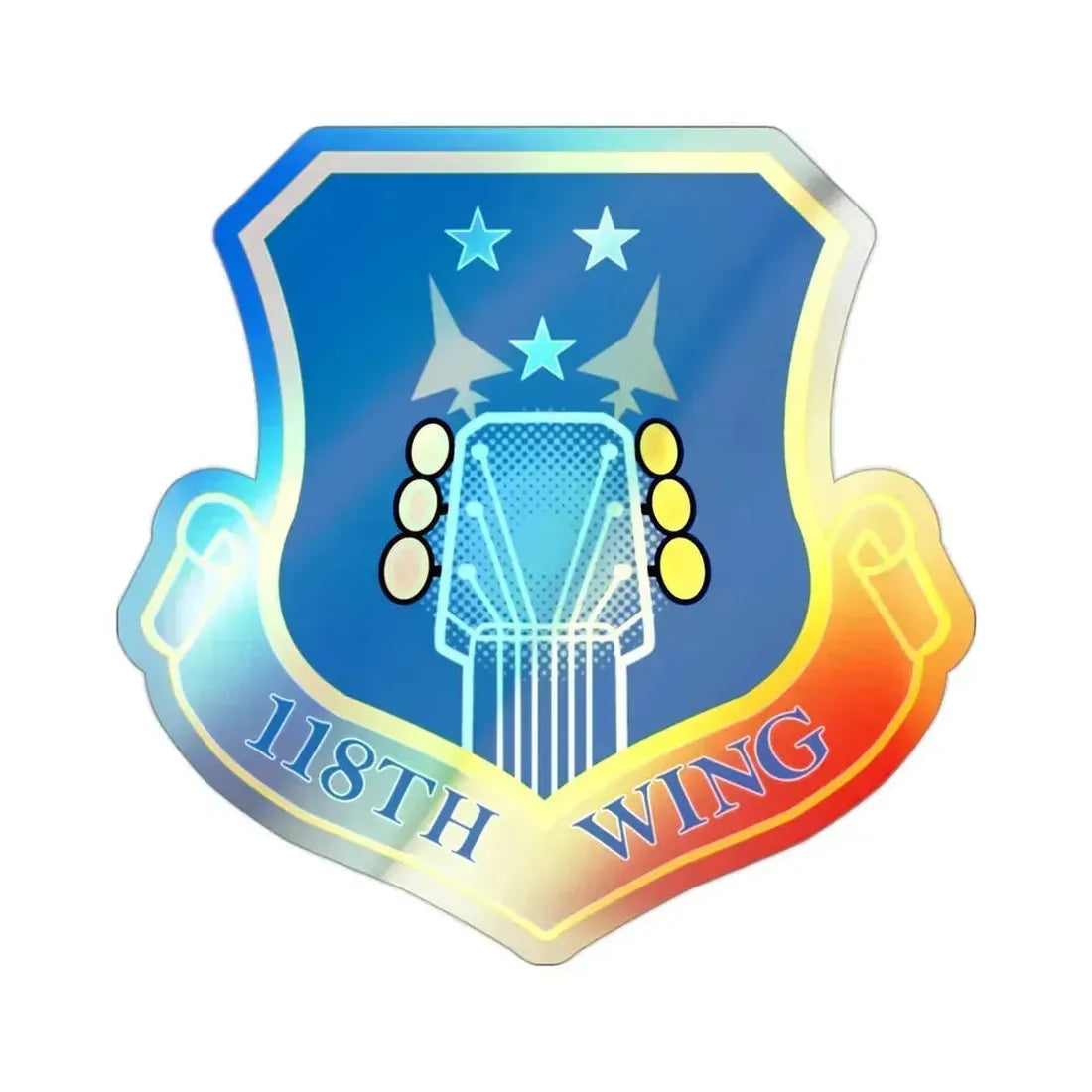 118th Wing ANG (U.S. Air Force) Holographic STICKER Die-Cut Vinyl Decal 2 Inch Holographic - The Sticker Space