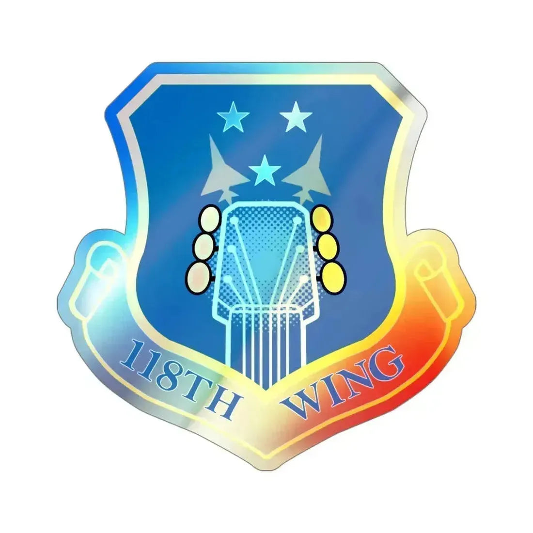 118th Wing ANG (U.S. Air Force) Holographic STICKER Die-Cut Vinyl Decal 5 Inch Holographic - The Sticker Space