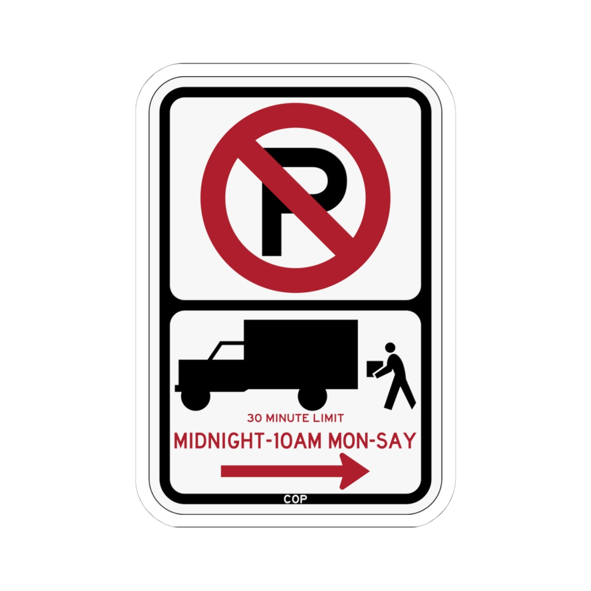 PBOT Road sign P2026R (Oregon) (Road Sign) STICKER Vinyl Kiss-Cut Decal