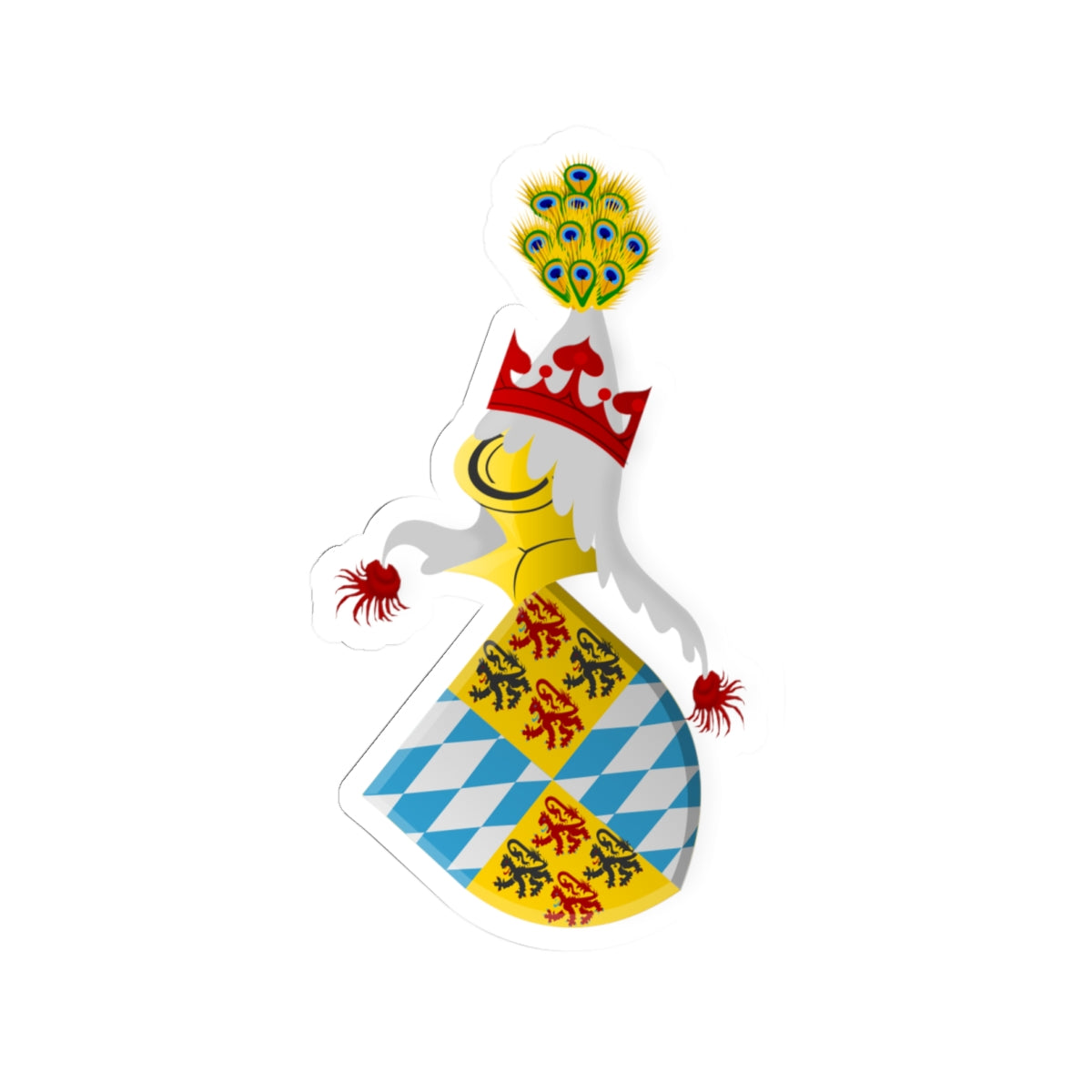 Aubert Duc de Baverie Codex 148 wapen (Netherlands) (Coat of Arms) STICKER Vinyl Kiss-Cut Decal