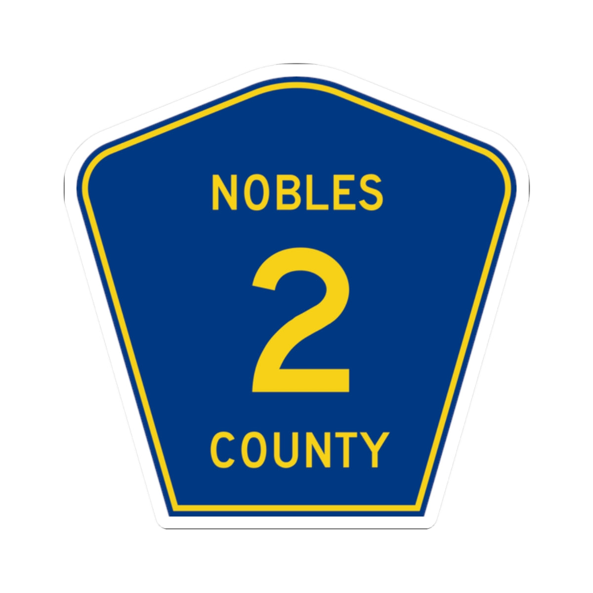 Nobles County Route 2 (Minnesota) (Road Sign) STICKER Vinyl Kiss-Cut Decal
