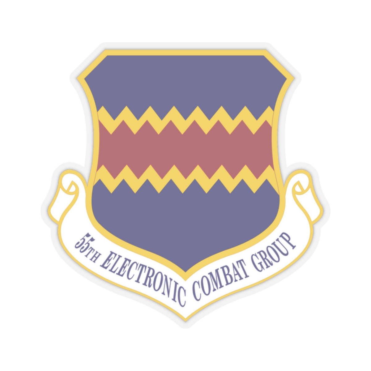 55th Electronic Combat Group (U.S. Air Force) STICKER Vinyl Kiss-Cut Decal-2 Inch-Transparent-The Sticker Space