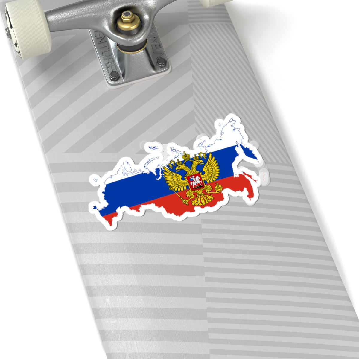 Flag map of Russia with coat of arms 2014-2022 (Russia) STICKER Vinyl Kiss-Cut Decal